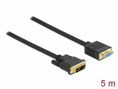 Delock Cable DVI 12+5 male to VGA female 5 m