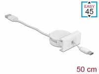 Delock Easy 45 Module USB 2.0 Retractable Cable USB Type-A to USB Type-C™ white