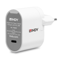 Lindy Single Port USB Type C Smart Travel Charger with PD, 18W