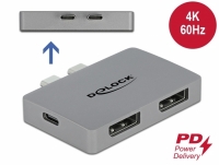 Delock Dual DisplayPort Adapter with 4K 60 Hz and PD 3.0 for MacBook