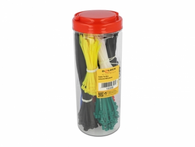 Delock Cable tie assortment box 600 pieces assorted colours