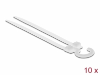 Delock Double cable tie with fastening hook L 80 x W 3.5 mm 10 pieces white