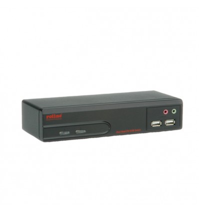 ROLINE Dual Head KVM Switch, 1 User - 2 PCs, DVI, Audio