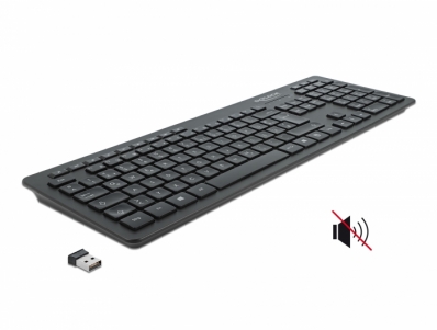 Delock USB Keyboard 2.4 GHz wireless black - Silent