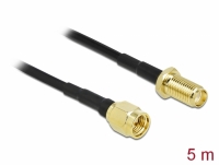 Delock Antenna Cable SMA plug to SMA jack LMR/CFD100 5 m low loss