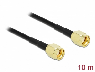 Delock Antenna Cable RP-SMA plug to RP-SMA plug LMR/CFD100 10 m low loss