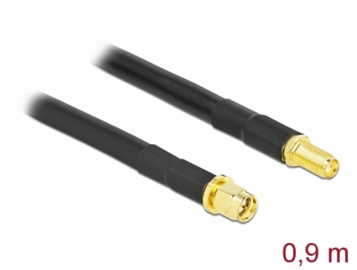 Delock Antenna Cable SMA plug to SMA jack LMR/CFD300 0.9 m