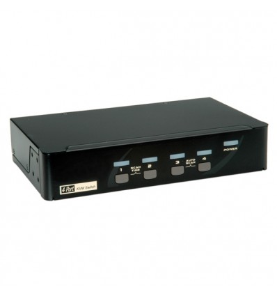 ROLINE KVM Switch, 1 User - 4 PCs, DisplayPort, with USB Hub