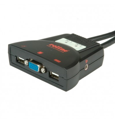 ROLINE KVM Switch "Star" 1 User - 2 PCs, Audio, USB