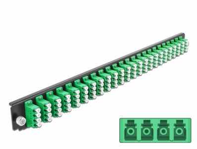 Delock 19″ Splice Box Front Panel 24 port LC Quad green