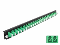 Delock 19″ Splice Box Front Panel 24 port LC Duplex green