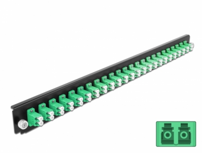 Delock 19″ Splice Box Front Panel 24 port LC Duplex green