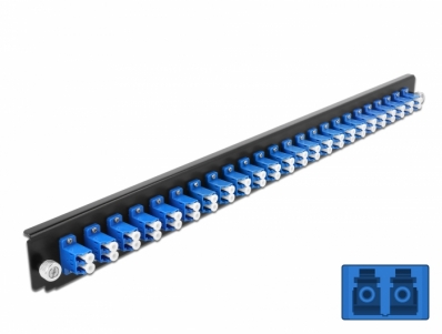 Delock 19″ Splice Box Front Panel 24 port LC Duplex blue