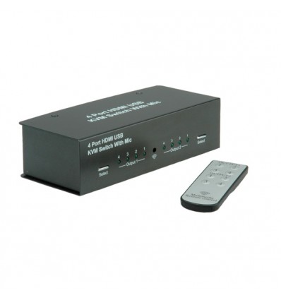 VALUE KVM Switch, 1 User - 4 PCs, HDMI, USB, Audio; USB Hub, Matrix