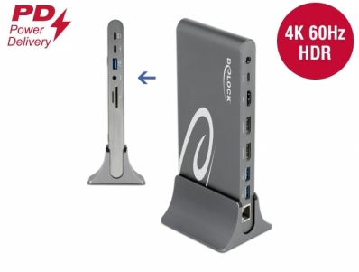 Delock USB Type-C™ DP 1.4 Docking Station Triple 4K Display - HDMI / DisplayPort / USB / LAN / SD / PD 3.0