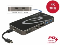 Delock USB Type-C™ 3.2 Dockingstation 4K HDMI DP / 1080p VGA, USB Hub und PD 3.0