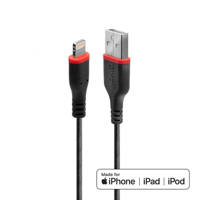 Lindy 0.5m Reinforced USB Type A to Lightning Charging Cable