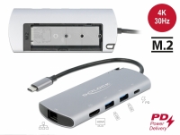 Delock USB Type-C™ Docking Station with M.2 Slot - 4K HDMI / USB / LAN / PD 3.0