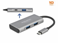 Delock External USB 3.2 Gen 2 USB Type-C™ Hub with 3 x USB Type-A and 1 x USB Type-C™