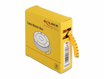 Delock Cable Marker Box, No. 8, yellow, 500 pieces