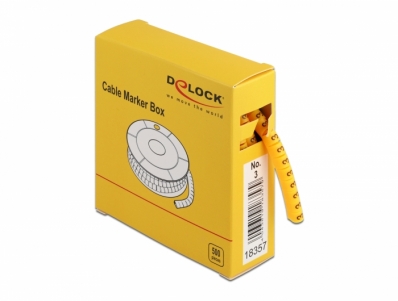 Delock Cable Marker Box, No. 3, yellow, 500 pieces