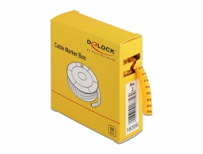 Delock Cable Marker Box, No. 2, yellow, 500 pieces