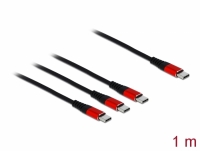 Delock USB Ladekabel 3 in 1 USB Type-C™ zu 3 x USB Type-C™ 1 m