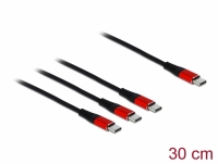 Delock USB Charging Cable 3 in 1 USB Type-C™ to 3 x USB Type-C™ 30 cm