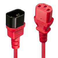 Lindy IEC Extension Cable, Red, 0.5m