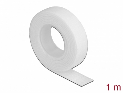Delock Velcro tape on roll L 1 m x W 13 mm white