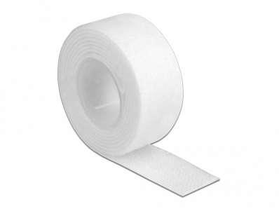 Delock Velcro tape on roll L 1 m x W 20 mm white