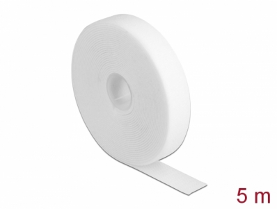 Delock Velcro tape on roll L 5 m x W 20 mm white