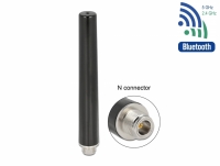 Delock Dual Band WLAN WiFi 6 Antenna N jack 4 - 6 dBi 16.55 cm omnidirectional fixed outdoor black