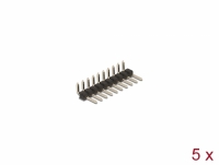 Delock Pin header 10 pin, pitch 2.54 mm, 1-row, angled, 5 pieces