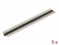 Delock Pin header 40 pin, pitch 2.54 mm, 1-row, angled, 5 pieces