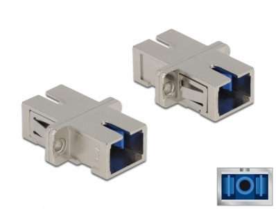 Delock Optical Fiber Coupler SC Simplex female to SC Simplex female Single-mode metal