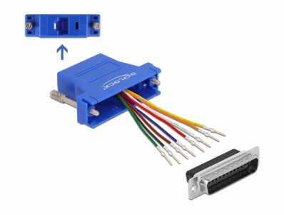 Delock Adapter D-Sub 25 pin male to RJ45 female Assembly Kit blue