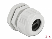 Delock Cable Gland PG21 for flat cable with two cable entries grey 2 pieces