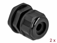 Delock Cable Gland PG16 for round cable black 2 pieces