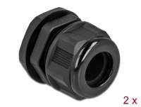 Delock Cable Gland PG21 for round cable black 2 pieces
