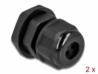 Delock Cable Gland PG9 for round cable with three cable entries black 2 pieces