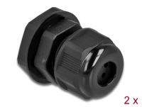 Delock Cable Gland PG9 for round cable with four cable entries black 2 pieces