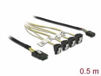 Delock Cable Mini SAS SFF-8087 > 4 x SATA 7 Pin angled + Sideband 0.5 m