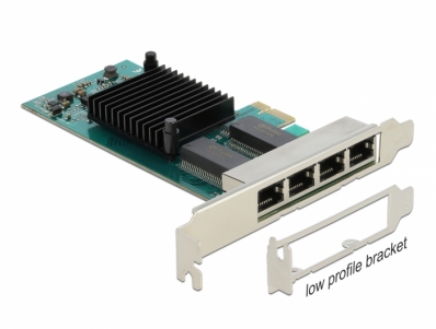 Delock PCI Express x1 Card 4 x RJ45 Gigabit LAN i350