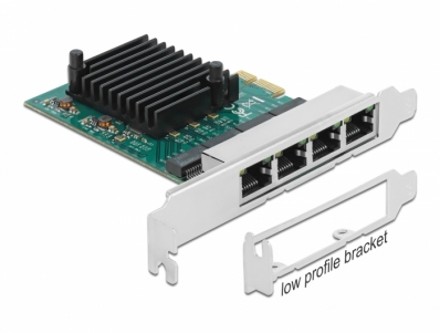 Delock PCI Express x1 Card 4 x RJ45 Gigabit LAN RTL8111