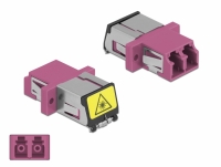 Delock Optical Fiber Coupler with laser protection flip LC Duplex female to LC Duplex female Multi-mode violet