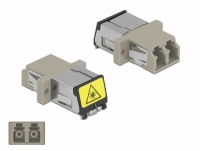 Delock Optical Fiber Coupler with laser protection flip LC Duplex female to LC Duplex female Multi-mode beige