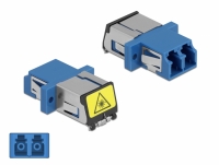 Delock Optical Fiber Coupler with laser protection flip LC Duplex female to LC Duplex female Single-mode blue