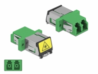 Delock Optical Fiber Coupler with laser protection flip LC Duplex female to LC Duplex female Single-mode green