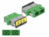 Delock Optical Fiber Coupler with laser protection flip SC Duplex female to SC Duplex female Single-mode green